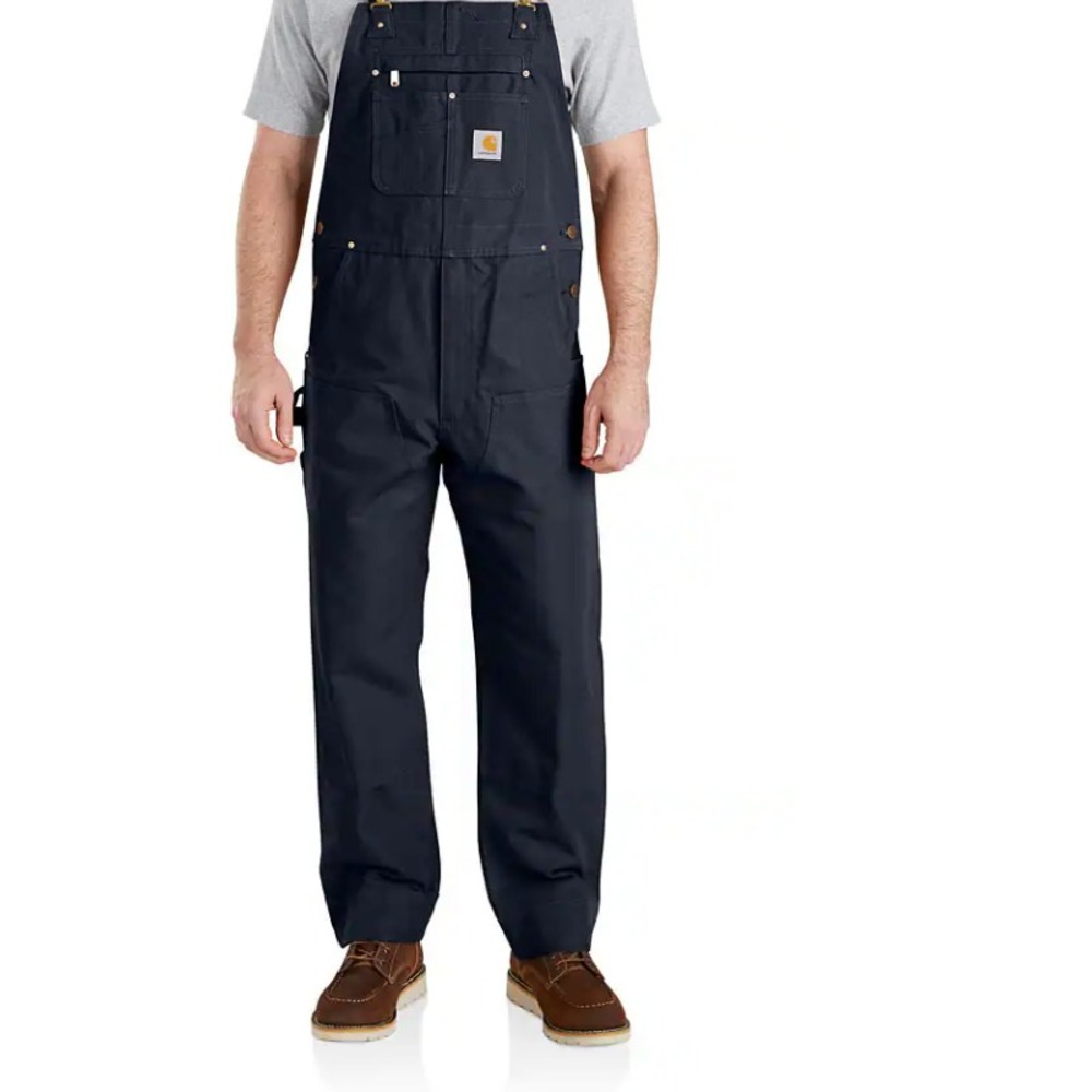 Carhartt Men's Flame Resistant Duck Bib Overalls, Dark Navy, 52W x 30L